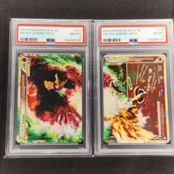 Ho-Oh - 111/123 + 112/123 - Legend - HGSS Base - Pokemon Card - PSA 8/6 - Image 1