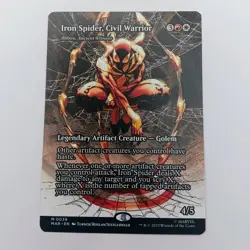 Iron Spider, Civil Warrior BORDERLESS MTG Rare Magic Marvel Spider-Man Eterna - Image 1