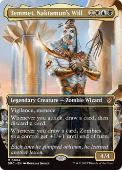 Temmet, Naktamun's Will (Borderless) [Aetherdrift Commander] Magic MTG FREE SHIP - Image 1