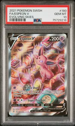 2021 Pokemon Evolving Skies ESPEON V Alt Art 180/203 PSA 10 GEM MINT - Image 3