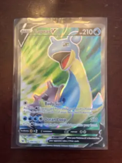 Pokemon Lapras V Full Art 189/202 - Sword & Shield Base Set Ultra Rare Holo - NM - Image 1