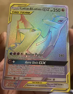 Pokemon Latias & Latios GX Team Up 190/181 Sun & Moon Rainbow Secret Rare - Image 3