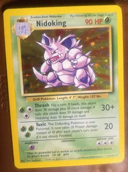 1999 Pokemon TCG Nidoking Holo Base Unlimited Rare 11/102 LP - Image 1
