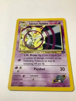 2000 Pokemon Gym Challenge 58/132 Sabrina's Kadabra M/NM - Image 2