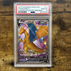 PSA 10 GEM MINT Charizard V SWSH050 Pokemon Champion's Path ETB Promo 2020 - Image 1