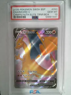 2020 Pokemon Charizard V #050 PSA 10 ~ Champion Path Elite Trainer Box - Image 1