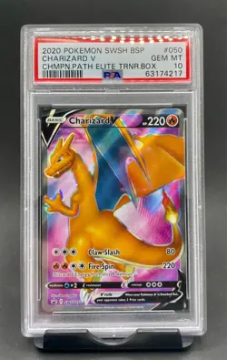 PSA 10 Charizard V #050 Pokemon SWSH Black Star Promo Champion's Path ETB - Image 1