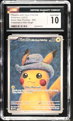 2023 Pokemon Black Star SV Promo 085 Van Gogh Pikachu With Grey Felt Hat CGC 10 - Image 1