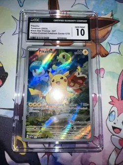 CGC 10 Pikachu 027 SVP Paldea Evolved Pokemon Center Exclusive Pokemon - Image 1
