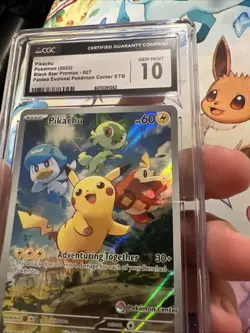 CGC 10 Pikachu 027 SVP Paldea Evolved Pokemon Center Exclusive Pokemon - Image 3