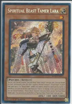 Yugioh! Spiritual Beast Tamer Lara - BLTR-EN017 - Secret Rare - 1st Edition Near - Image 1