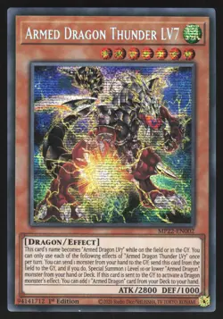 Armed Dragon Thunder LV7 - MP22-EN002 - Prismatic Secret Rare - 1st Ed Yugioh - Image 1