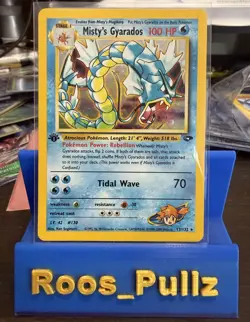 Misty’s Gyarados 13/132 1st Edition Gym Challenge Holo Pokemon Card LP / MP Read - Image 1