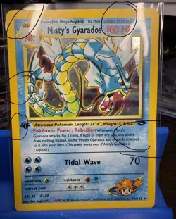 Misty’s Gyarados 13/132 1st Edition Gym Challenge Holo Pokemon Card LP / MP Read - Image 3