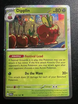 Dipplin 018/167 Sv06: Twilight Masquerade Cosmos Holo NM Pokemon Card 2024 - Image 1