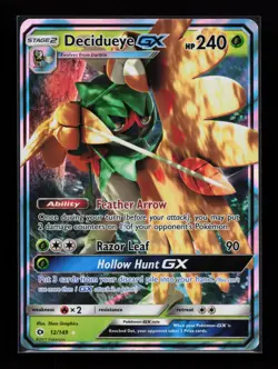 Decidueye GX 12/149 Ultra Rare SM Base Set Pokemon Card - Image 1