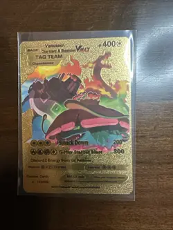Venusaur, Charizard Blastoise VMAX 400HP Gold Foil Fan Art Display Card - Image 2