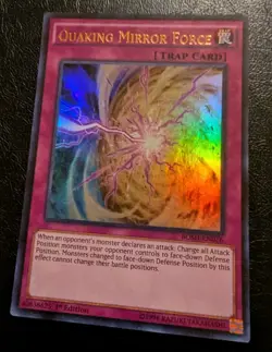 Yugioh Trading Card: Quaking Mirror Force BOSH-EN076 Ultra Rare 1st Edition NM - Image 1