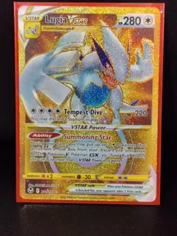 Pokemon TCG Silver Tempest Lugia VSTAR Card #211/195 Gold Secret Rare - Image 1