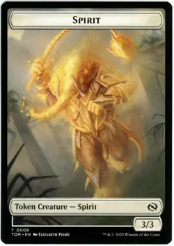 Spirit (0008) / Spirit (0009) Double-Sided Token - Tarkir Dragonstorm - NM/M - Image 2