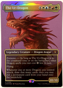 MTG The Ur-Dragon BORDERLESS FOIL Commander Masters 0698 NM - Image 1