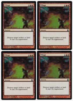 Pillage x4 4x Premium Deck Series: Fire & Lightning PLAYSET FOIL Red MTG NM AZ1 - Image 1