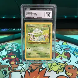 Pokemon 1999 Base Set Bulbasaur 44/102 Card CGC 10 - Image 1