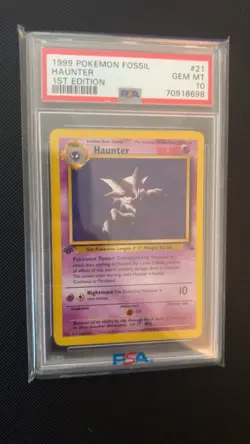 1999 POKEMON FOSSIL 1ST EDITION 21/62 HAUNTER PSA 10 **LOW POP 318** - Image 1