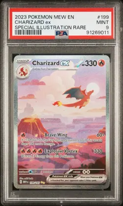 Charizard ex 2023 Pokemon 151 Mew EN Special Illustration Rare PSA 9 Mint #199 - Image 1