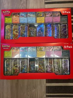 2x Lot Pokemon Prismatic Evolutions Costco 8 Mini-Tin Bundle w/Promo SEALED - Image 1