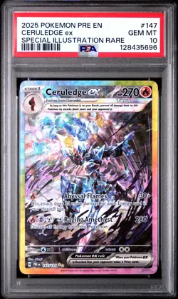 CERULEDGE EX PSA 10 PRISMATIC EVOLUTIONS SIR 2025 POKEMON SPECIAL #147/131 - Image 1