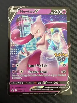 Pokemon TCG Mewtwo SWSH223 Black Star Promos GO Stamped Ultra Rare Holo NM - Image 1