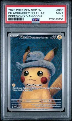 PSA 9 Pikachu with Grey Felt Hat 085 Pokemon Van Gogh Black Star Promo 2023 - Image 1