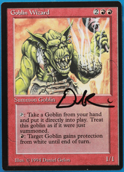 Goblin Wizard The Dark NM Red Rare SIGNED MAGIC MTG CARD (ID# 504778) ABUGames - Image 1