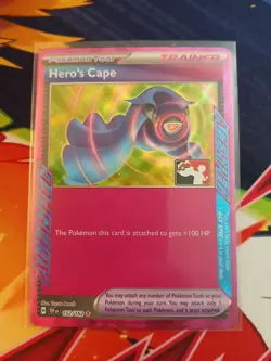 Hero's Cape 152/162 Prize Pack Series Promo Stamped Card Holo Pokemon - Image 1