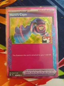Hero's Cape 152/162 Prize Pack Series Promo Stamped Card Holo Pokemon - Image 3
