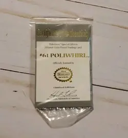 23K Gold Plated POLIWHIRL Trading Card 1995 Burger King Pokemon Worn Box - Image 4