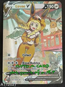 🔥 A 1202 PokeGirl Trainer Lillie Eevee Goddess Story Anime Waifu CUSTOM Card - Image 1