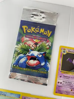 Pokemon - Base Set OPENED Pack - Venusaur Artwork Long Crimp - 11 Cards - NM - Image 2