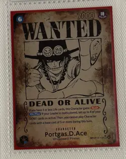 One Piece TCG Portgas.D.Ace Wanted Poster - Error Card OP13 - Image 1