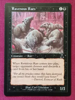 Magic The Gathering URZA'S DESTINY RAVENOUS RATS black card MTG - Image 1