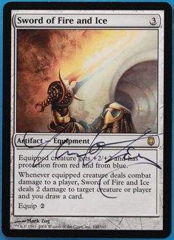 Sword of Fire and Ice Darksteel NM Artifact Rare SIGNED CARD (504925) ABUGames - Image 1
