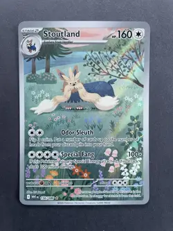 Stoutland 156/086 White Flare 2025 IR Holo Rare Pokemon Card TCG - Image 1