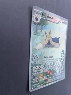 Stoutland 156/086 White Flare 2025 IR Holo Rare Pokemon Card TCG - Image 3