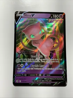 Pokemon TCG SWSH: Fusion Strike Ultra Rare Mew v 113/264 Near Mint Condition - Image 1
