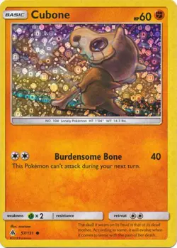 Moderately Played Cubone - 57/131 - General Mills Promo Pokemon Miscellaneous Pr - Image 1