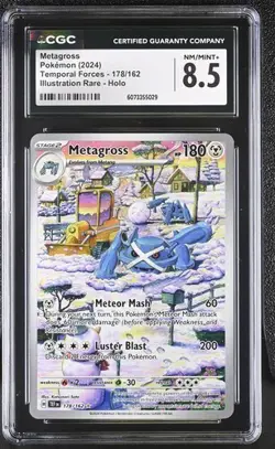 Pokemon GRADED 2024 Metagross 178/162 Illustration Rare CGC 8.5 - Image 1