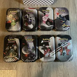 Pokemon TCG Unova Black Bolt White Flare Mini Tin Display - 8 tins - 16 packs - Image 2