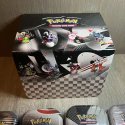 Pokemon TCG Unova Black Bolt White Flare Mini Tin Display - 8 tins - 16 packs - Image 4