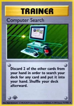 Heavily Played Computer Search - 71/102 - Rare - 1st Edition Pokemon Base Set - Image 1